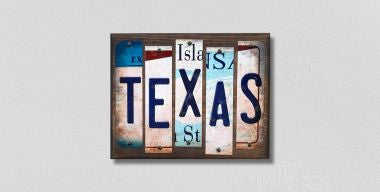 Texas License Plate Tag Strips Novelty Wood Signs WS-193