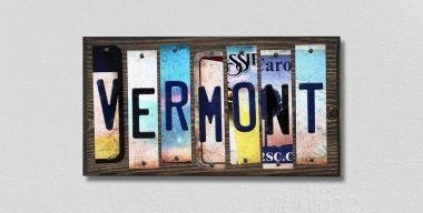 Vermont License Plate Tag Strips Novelty Wood Signs WS-195