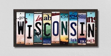 Wisconsin License Plate Tag Strips Novelty Wood Signs WS-199