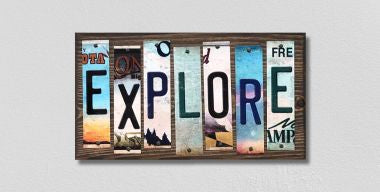 Explore License Plate Tag Strips Novelty Wood Signs WS-202