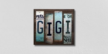 Gigi License Plate Tag Strips Novelty Wood Signs WS-208