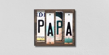 Papa License Plate Tag Strips Novelty Wood Signs WS-209