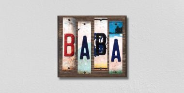 Baba License Plate Tag Strips Novelty Wood Signs WS-211