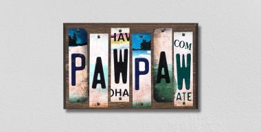 PawPaw License Plate Tag Strips Novelty Wood Signs WS-213