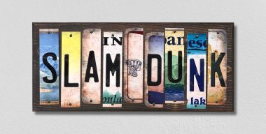Slam Dunk License Plate Tag Strips Novelty Wood Signs WS-219