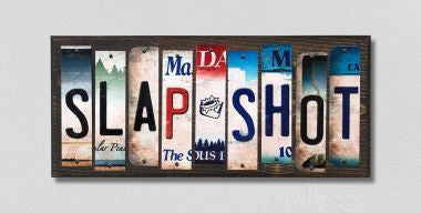 Slap Shot License Plate Tag Strips Novelty Wood Signs WS-220