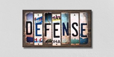 Defense License Plate Tag Strips Novelty Wood Signs WS-224