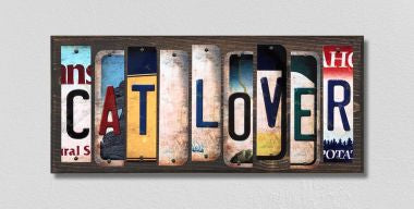 Cat Lover License Plate Tag Strips Novelty Wood Signs WS-245