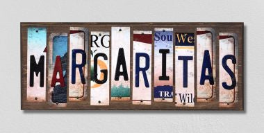 Margaritas License Plate Tag Strips Novelty Wood Signs WS-264