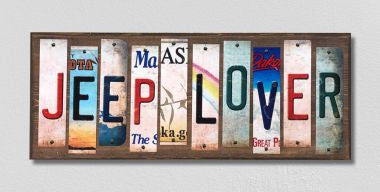 Jeep Lover License Plate Tag Strips Novelty Wood Signs WS-271