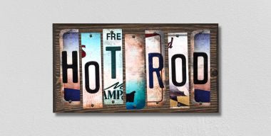 Hot Rod License Plate Tag Strips Novelty Wood Signs WS-289