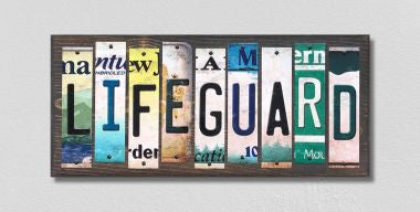 LifeGuard License Plate Tag Strips Novelty Wood Signs WS-292