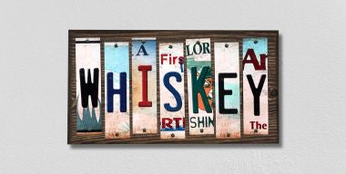 Whiskey License Plate Tag Strips Novelty Wood Signs WS-299