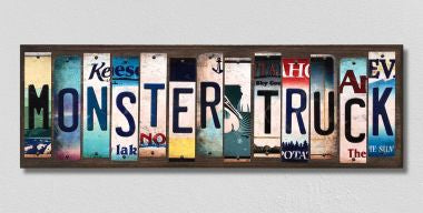 Monster Truck License Plate Tag Strips Novelty Wood Signs WS-306