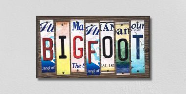 Bigfoot License Plate Tag Strips Novelty Wood Signs WS-317