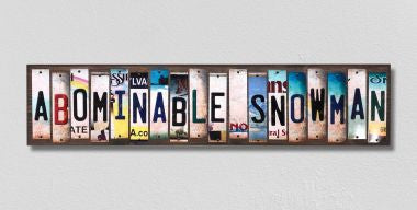 Abominable Snowman License Plate Tag Strips Novelty Wood Signs WS-320