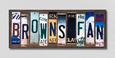 Browns Fan License Plate Tag Strips Novelty Wood Signs WS-331