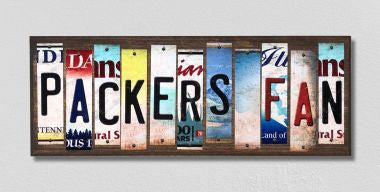 Packers Fan License Plate Tag Strips Novelty Wood Signs WS-332