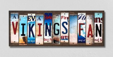 Vikings Fan License Plate Tag Strips Novelty Wood Signs WS-336