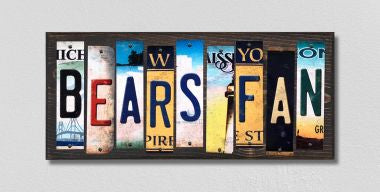 Bears Fan License Plate Tag Strips Novelty Wood Signs WS-338