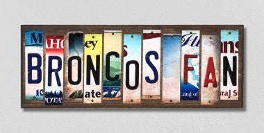 Broncos Fan License Plate Tag Strips Novelty Wood Signs WS-339