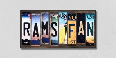 Rams Fan License Plate Tag Strips Novelty Wood Signs WS-340