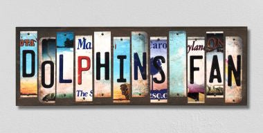 Dolphins Fan License Plate Tag Strips Novelty Wood Signs WS-343