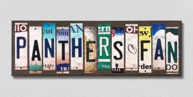 Panthers Fan License Plate Tag Strips Novelty Wood Signs WS-345