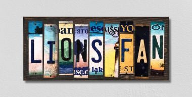Lions Fan License Plate Tag Strips Novelty Wood Signs WS-347