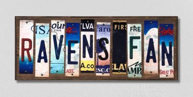 Ravens Fan License Plate Tag Strips Novelty Wood Signs WS-349