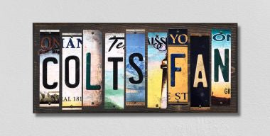 Colts Fan License Plate Tag Strips Novelty Wood Signs WS-350
