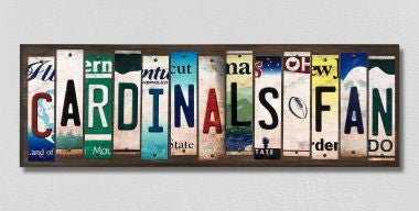 Cardinals Fan License Plate Tag Strips Novelty Wood Signs WS-351