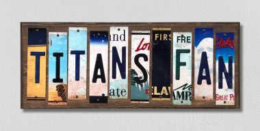 Titans Fan License Plate Tag Strips Novelty Wood Signs WS-352