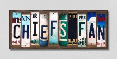 Chiefs Fan License Plate Tag Strips Novelty Wood Signs WS-353