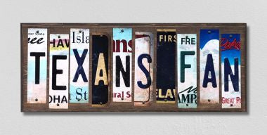 Texans Fan License Plate Tag Strips Novelty Wood Signs WS-354