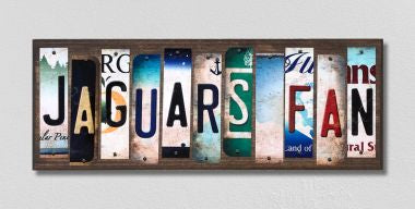 Jaguars Fan License Plate Tag Strips Novelty Wood Signs WS-355