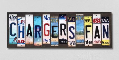 Chargers Fan License Plate Tag Strips Novelty Wood Signs WS-356