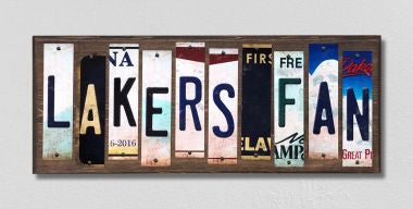 Lakers Fan License Plate Tag Strips Novelty Wood Signs WS-361
