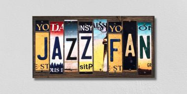 Jazz Fan License Plate Tag Strips Novelty Wood Signs WS-369