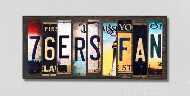 76ers Fan License Plate Tag Strips Novelty Wood Signs WS-370