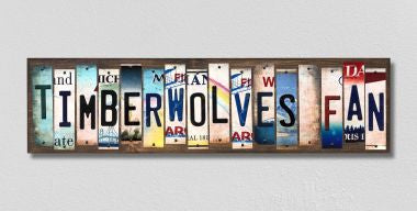 Timberwolves Fan License Plate Tag Strips Novelty Wood Signs WS-371