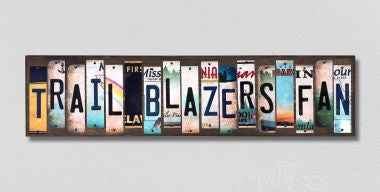 Trail Blazers Fan License Plate Tag Strips Novelty Wood Signs WS-374