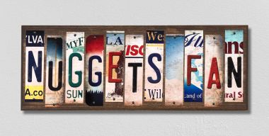 Nuggets Fan License Plate Tag Strips Novelty Wood Signs WS-375
