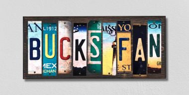 Bucks Fan License Plate Tag Strips Novelty Wood Signs WS-378