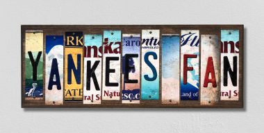 Yankees Fan License Plate Tag Strips Novelty Wood Signs WS-389