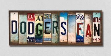 Dodgers Fan License Plate Tag Strips Novelty Wood Signs WS-391