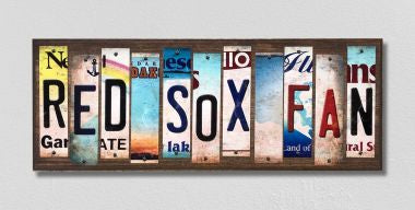 Red Sox Fan License Plate Tag Strips Novelty Wood Signs WS-392