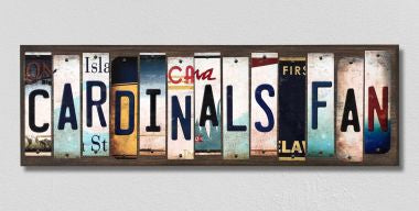 Cardinals Fan License Plate Tag Strips Novelty Wood Signs WS-395
