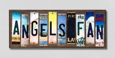 Angels Fan License Plate Tag Strips Novelty Wood Signs WS-397