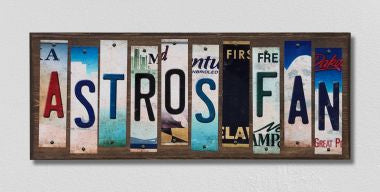 Astros Fan License Plate Tag Strips Novelty Wood Signs WS-399